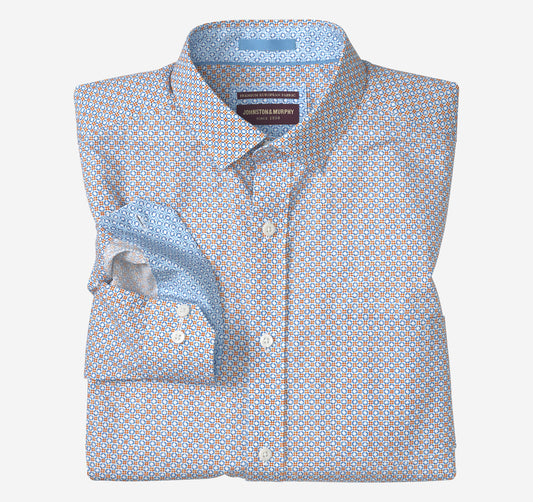Men's Printed Cotton Shirt / Johnston Murphy
