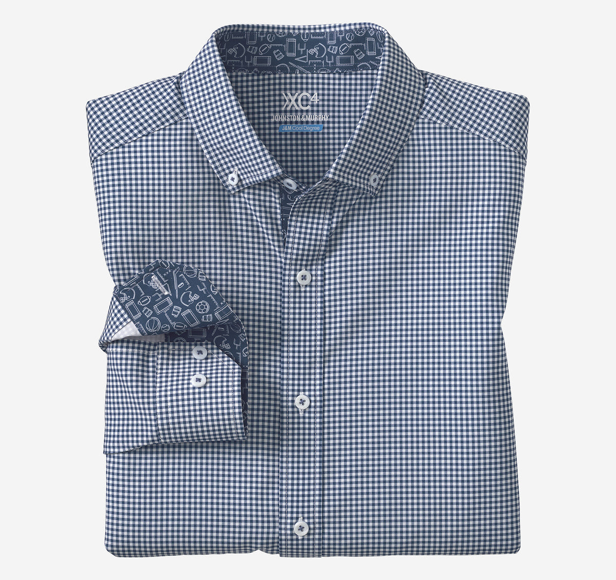 Men's Game Day XC4® Long-Sleeve Gingham Shirt / Johnston Murphy