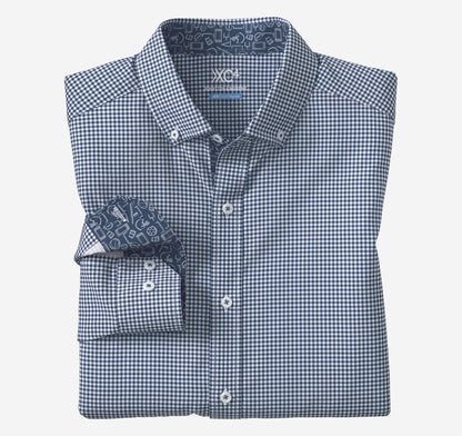 Men's Game Day XC4® Long-Sleeve Gingham Shirt / Johnston Murphy
