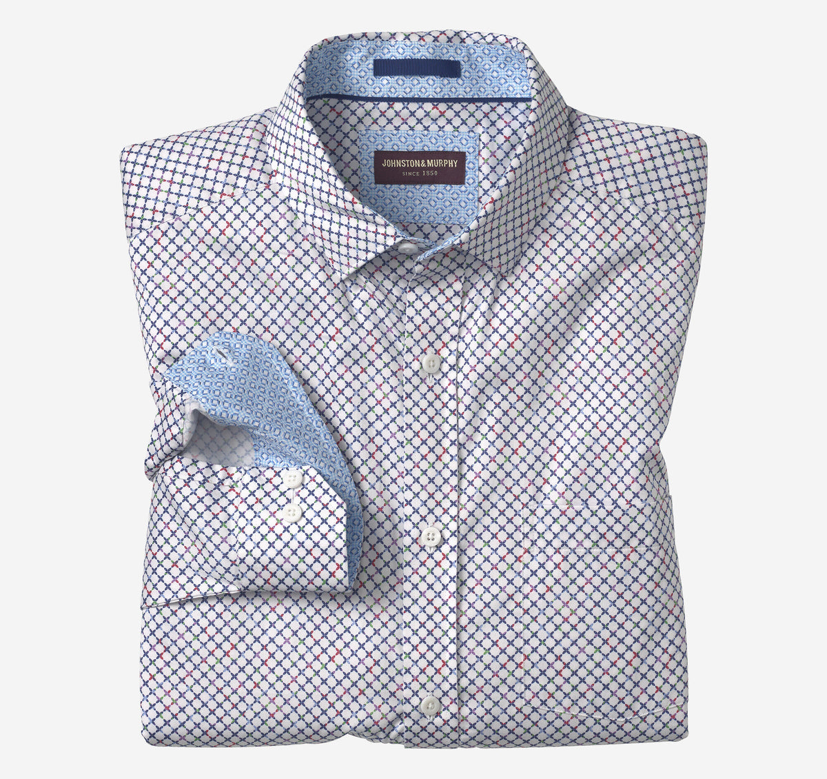 Men's Printed Cotton Shirt / Johnston Murphy