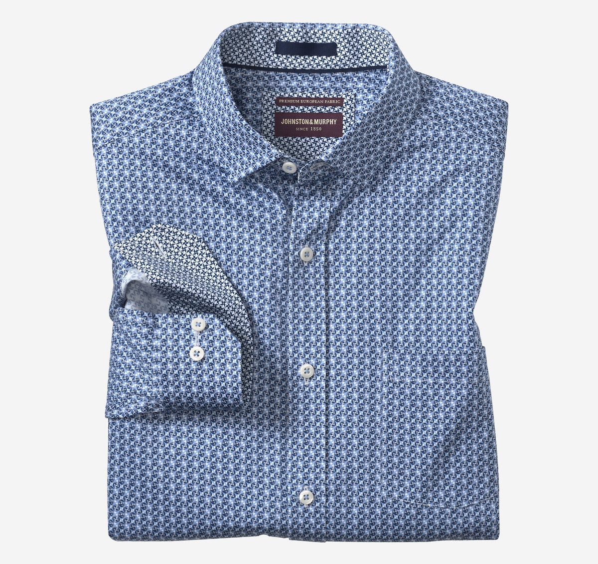 Men's Printed Cotton Shirt / Johnston Murphy