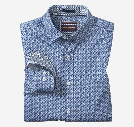 Men's Printed Cotton Shirt / Johnston Murphy
