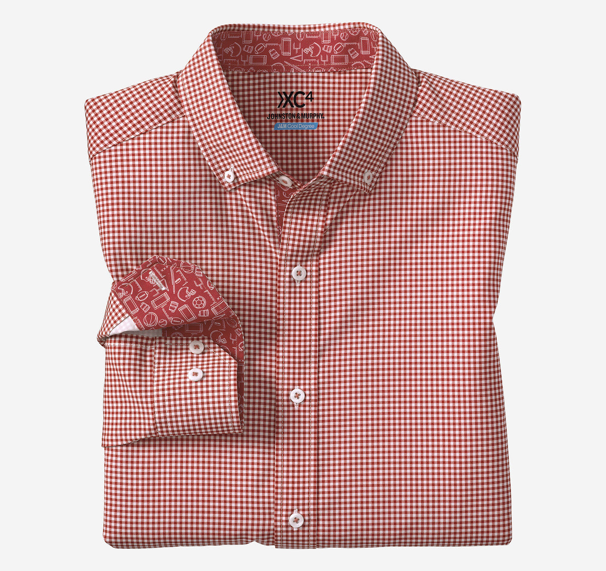 Men's Game Day XC4® Long-Sleeve Gingham Shirt / Johnston Murphy