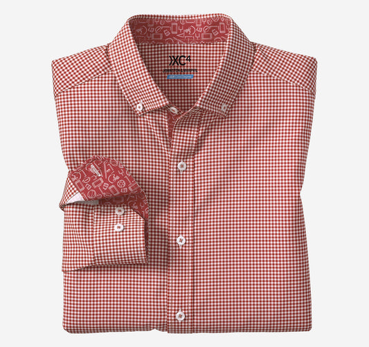 Men's Game Day XC4® Long-Sleeve Gingham Shirt / Johnston Murphy