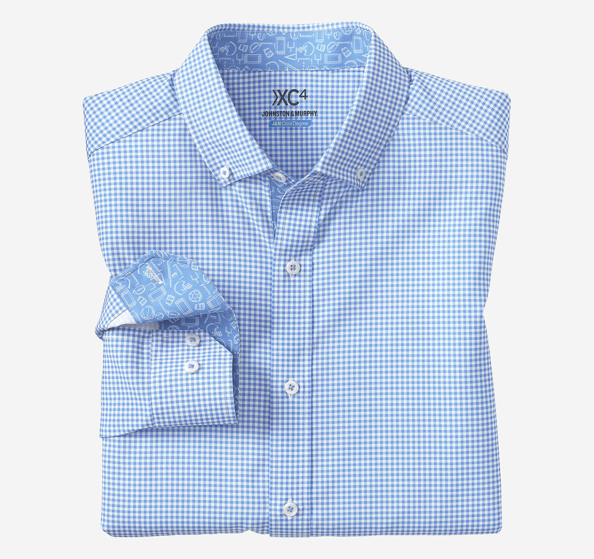 Men's Game Day XC4® Long-Sleeve Gingham Shirt / Johnston Murphy