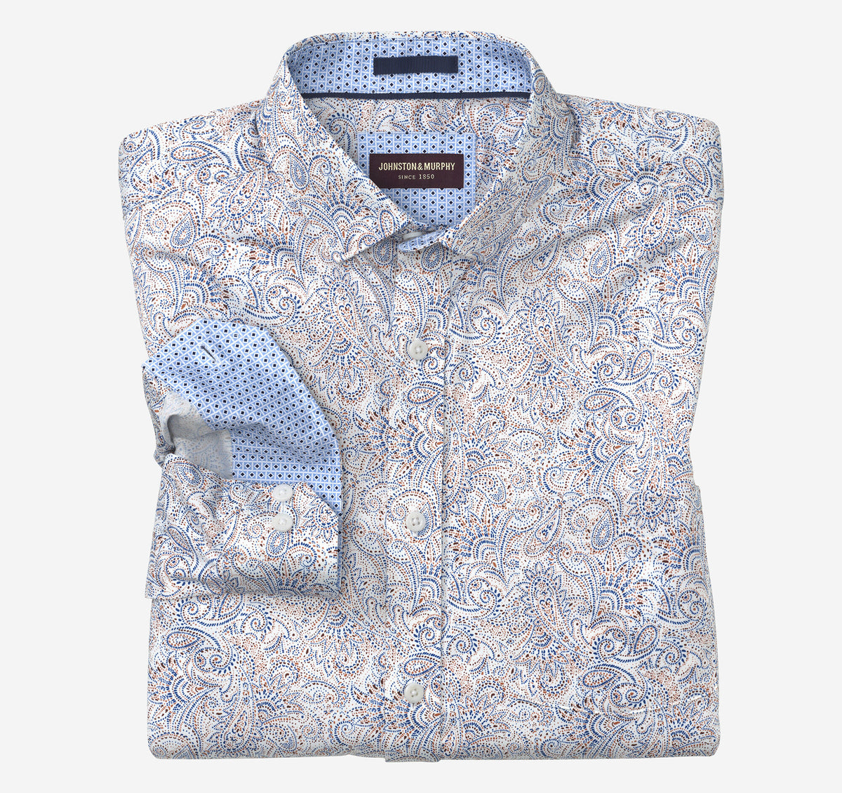 Men's Printed Cotton Shirt / Johnston Murphy