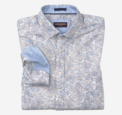 Men's Printed Cotton Shirt / Johnston Murphy