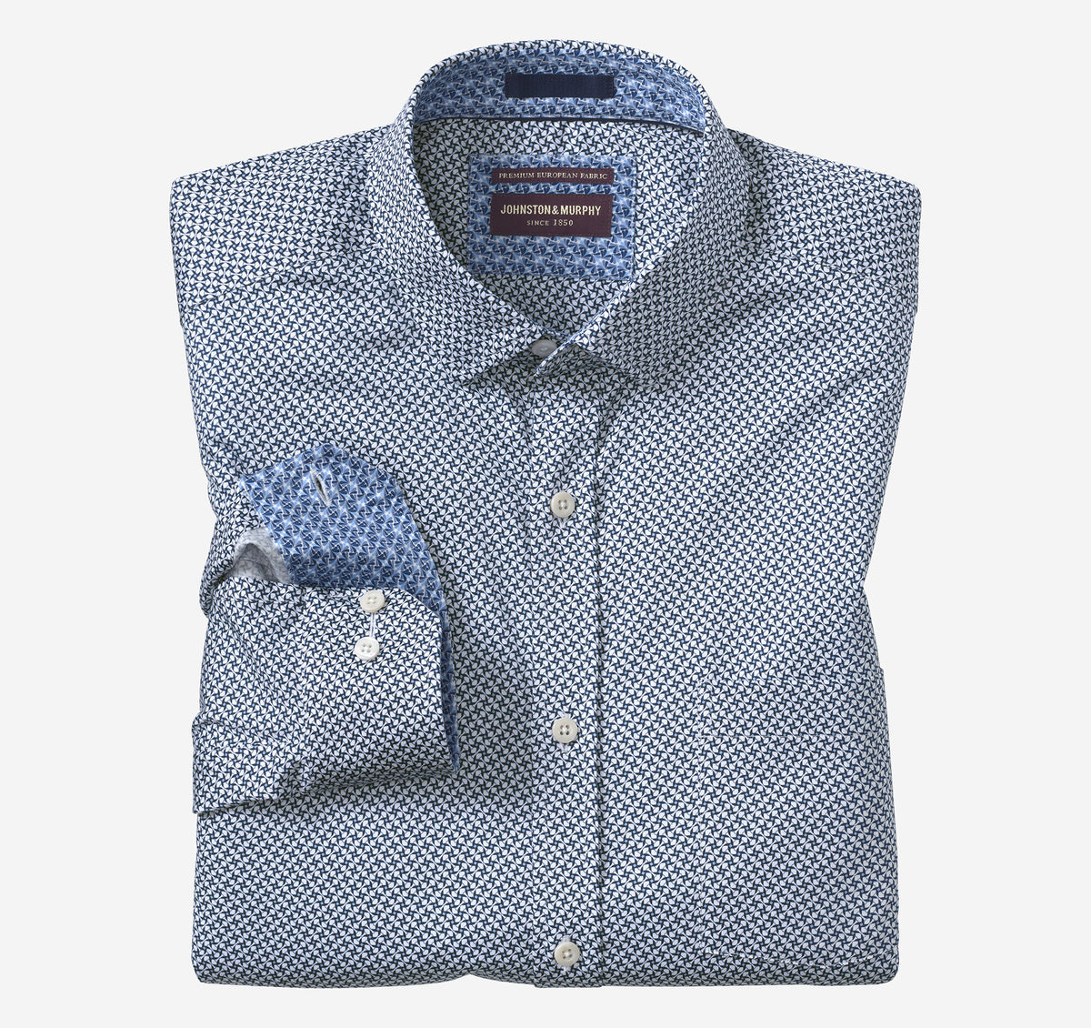 Men's Printed Cotton Shirt / Johnston Murphy