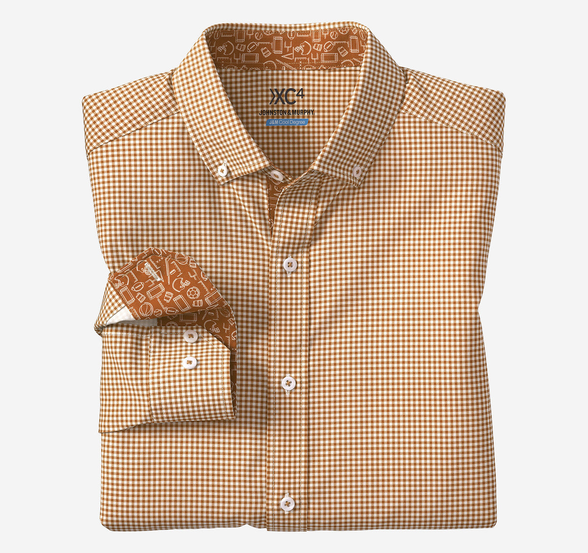 Men's Game Day XC4® Long-Sleeve Gingham Shirt / Johnston Murphy