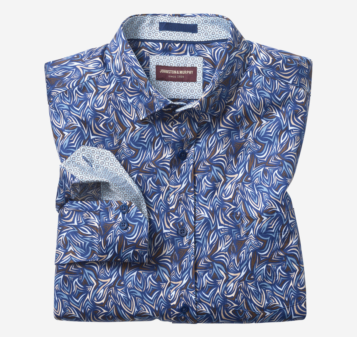 Men's Printed Cotton Shirt / Johnston Murphy