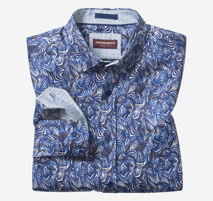 Men's Printed Cotton Shirt / Johnston Murphy