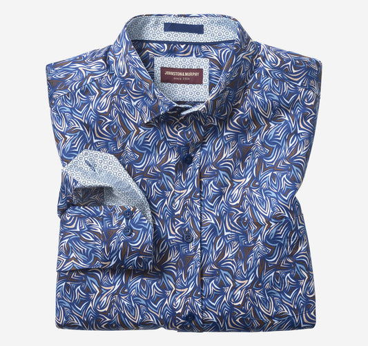 Men's Printed Cotton Shirt / Johnston Murphy