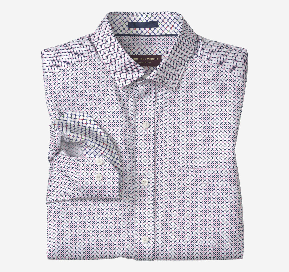 Men's Printed Cotton Shirt / Johnston Murphy