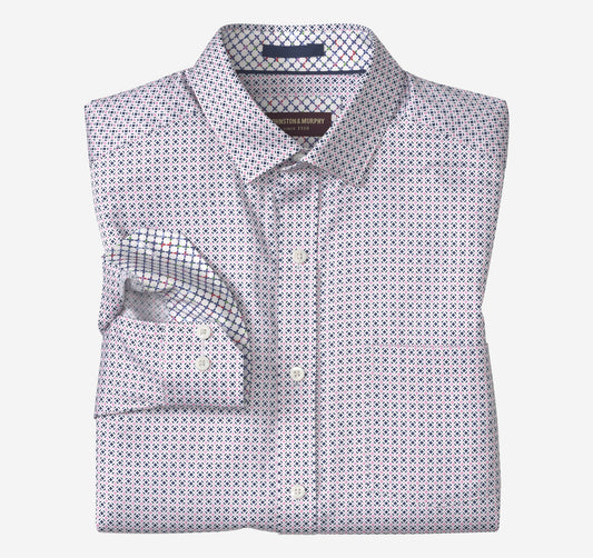 Men's Printed Cotton Shirt / Johnston Murphy