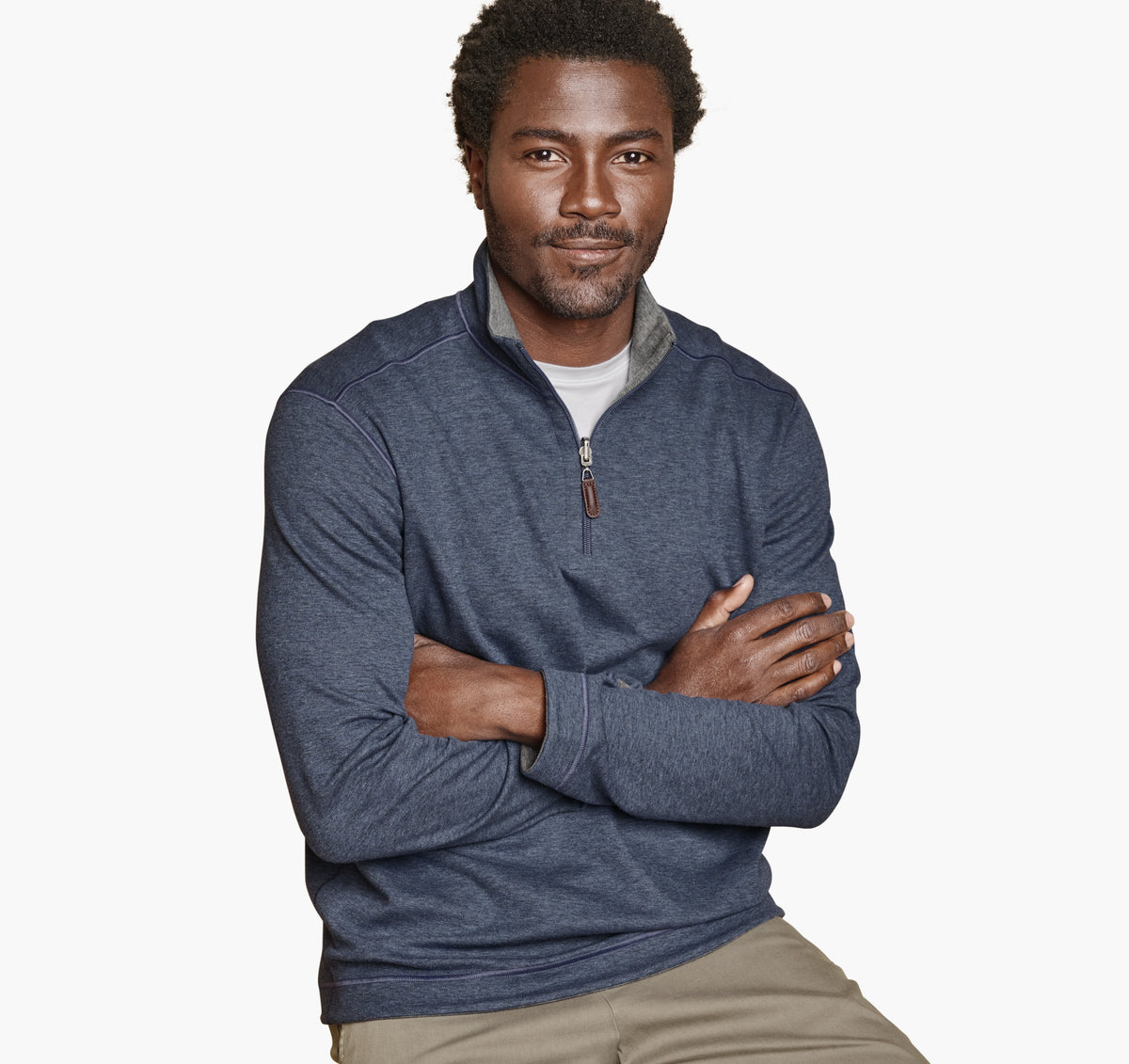 Men's Icon Reversible Solid Quarter-Zip / Johnston Murphy