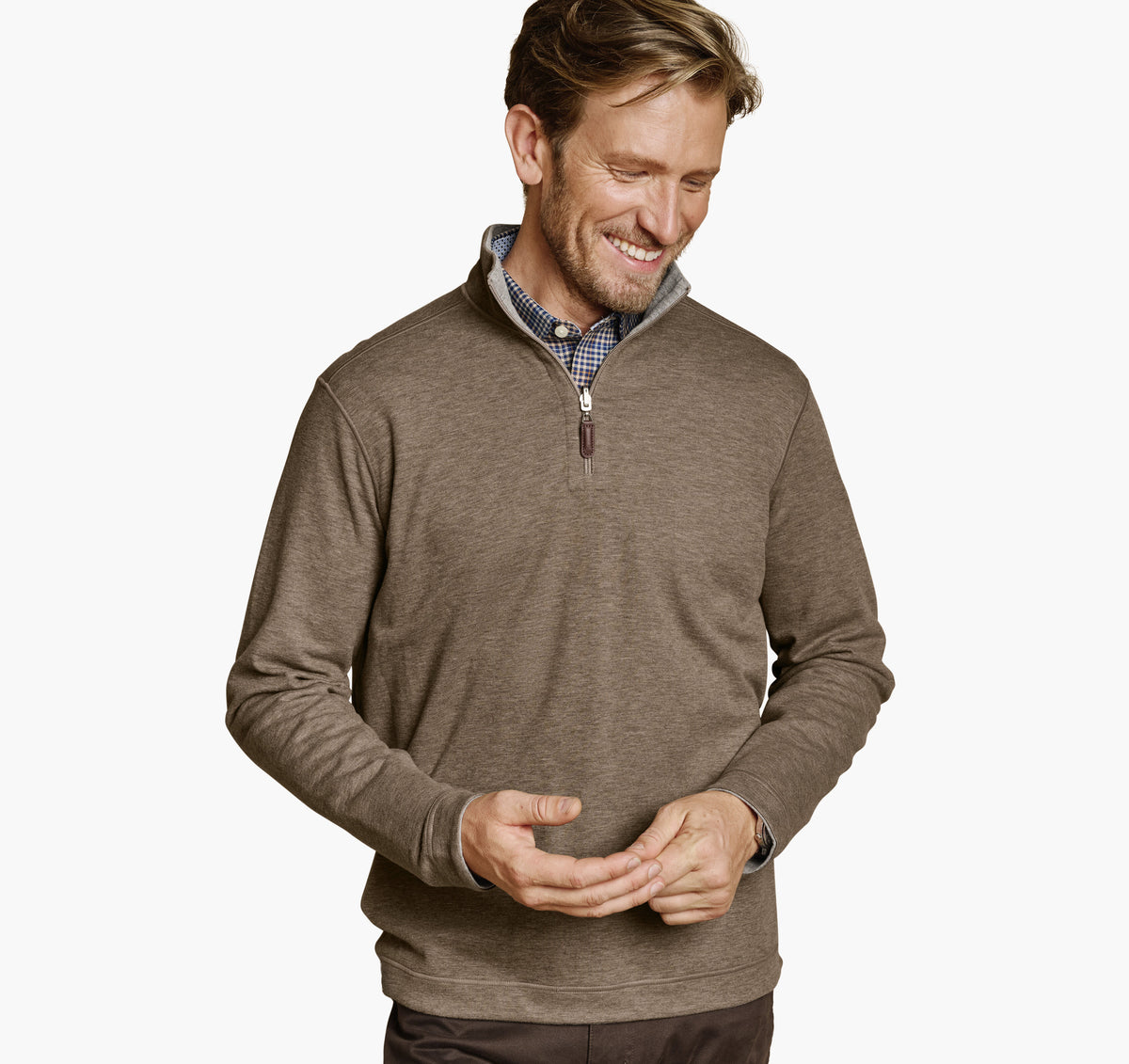 Men's Icon Reversible Solid Quarter-Zip / Johnston Murphy