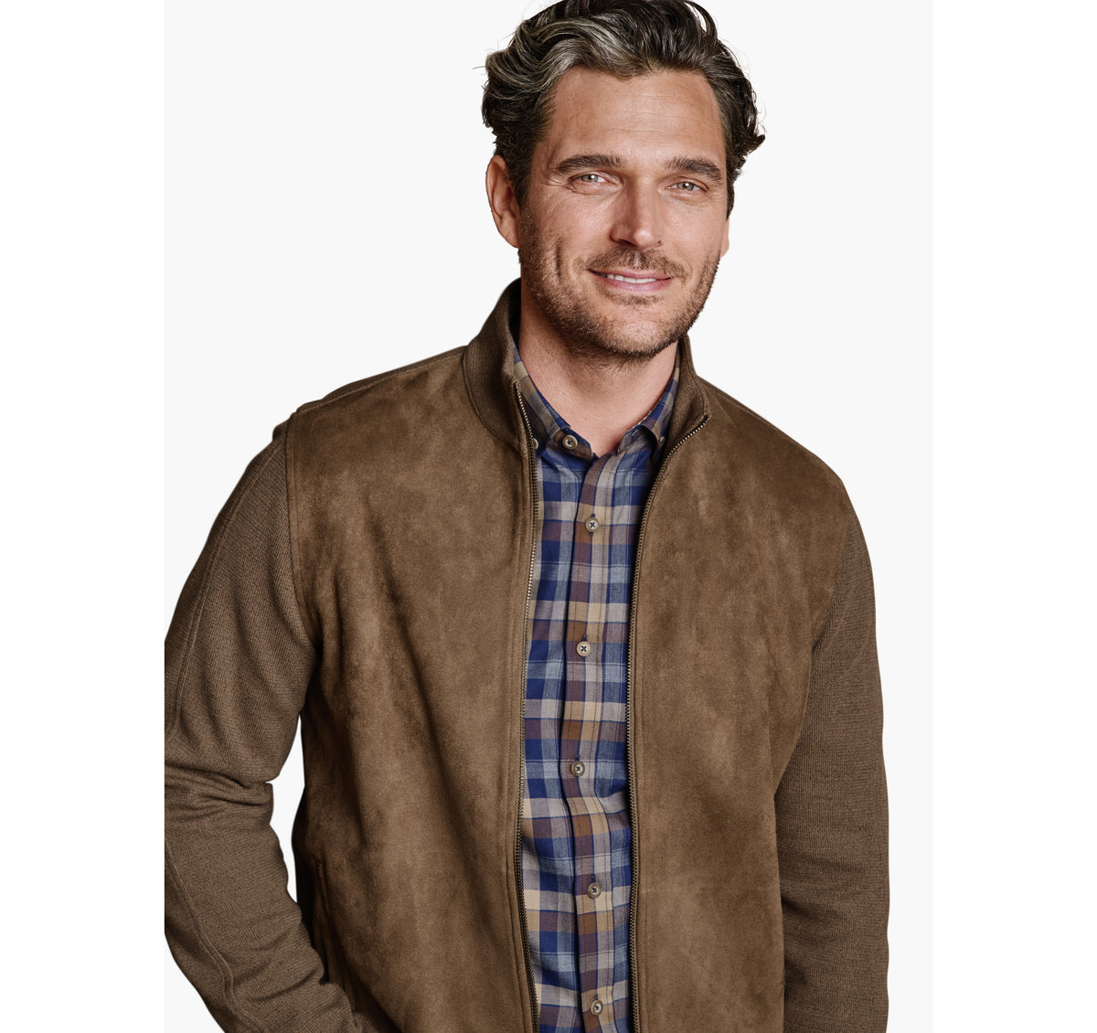 Men's Faux-Suede Full-Zip / Johnston Murphy