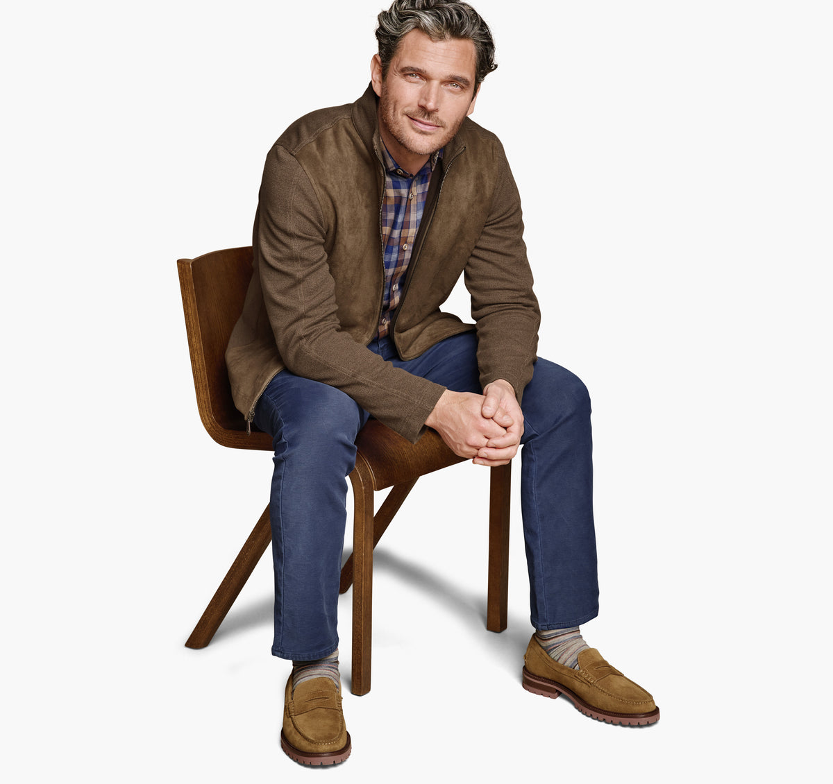 Men's Faux-Suede Full-Zip / Johnston Murphy