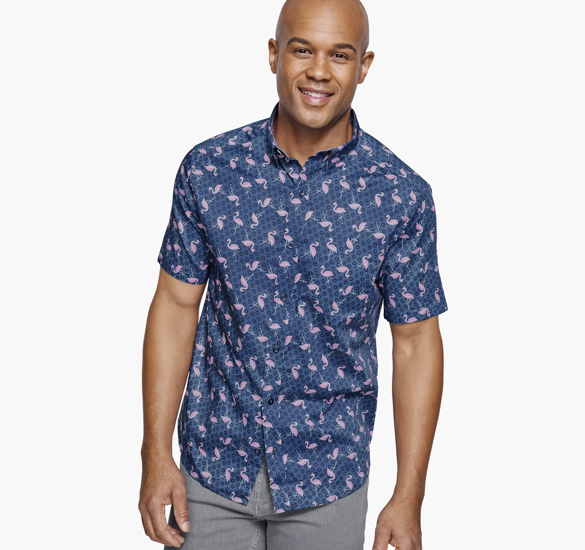 Men's Printed Short-Sleeve Shirt / Johnston Murphy