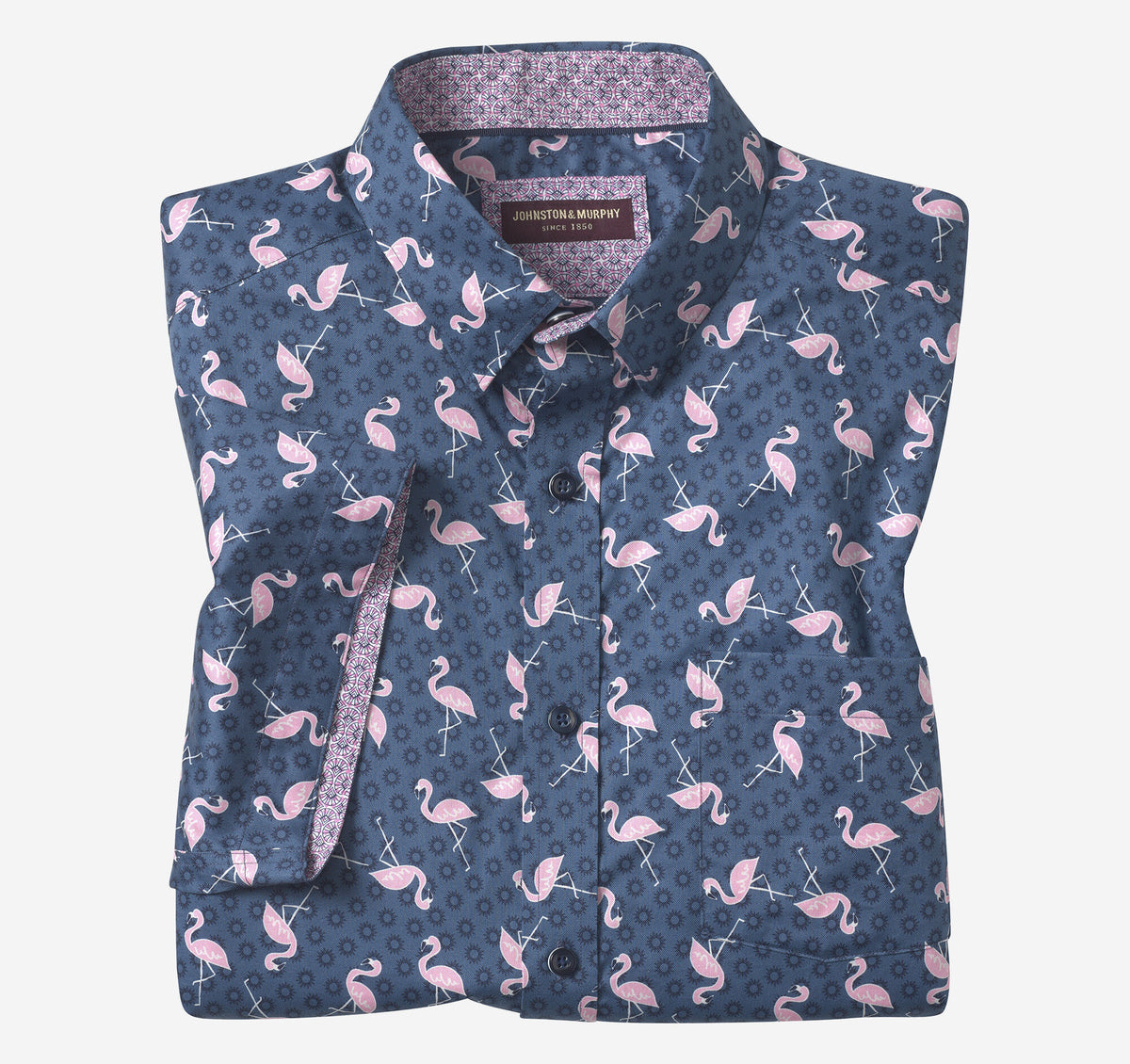 Men's Printed Short-Sleeve Shirt / Johnston Murphy