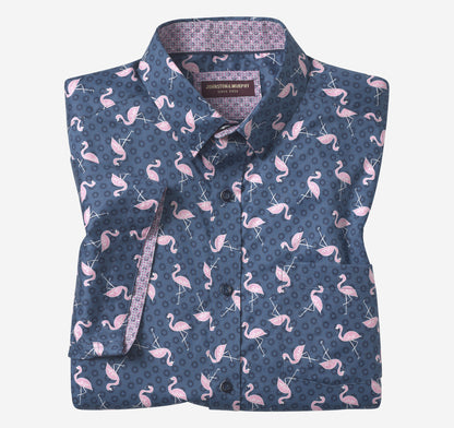 Men's Printed Short-Sleeve Shirt / Johnston Murphy