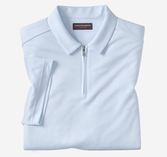 Men's Vintage Birdseye Zip Polo / Johnston Murphy