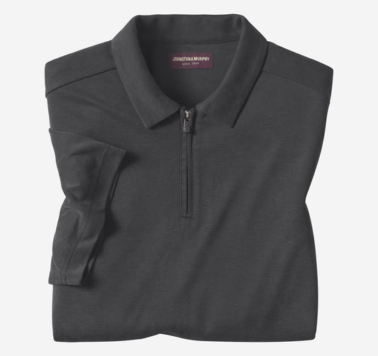 Men's Vintage Birdseye Zip Polo / Johnston Murphy