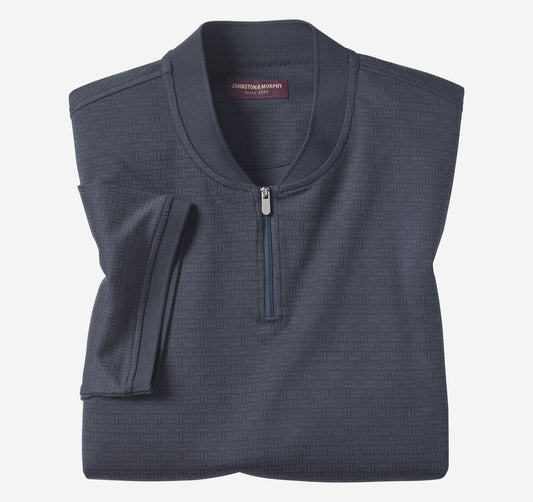 Men's Jacquard Zip Polo / Johnston Murphy