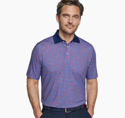 Men's XC4® Performance Solid-Collar Print Polos + Cool Degree™ / Johnston Murphy
