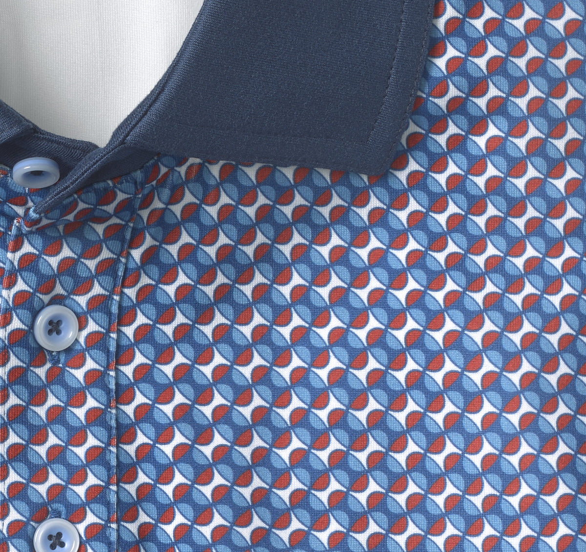 Men's XC4® Performance Solid-Collar Print Polos + Cool Degree™ / Johnston Murphy