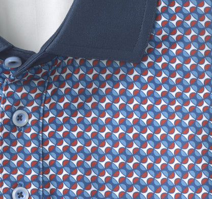 Men's XC4® Performance Solid-Collar Print Polos + Cool Degree™ / Johnston Murphy