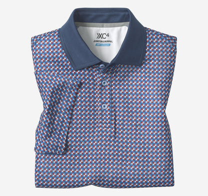 Men's XC4® Performance Solid-Collar Print Polos + Cool Degree™ / Johnston Murphy