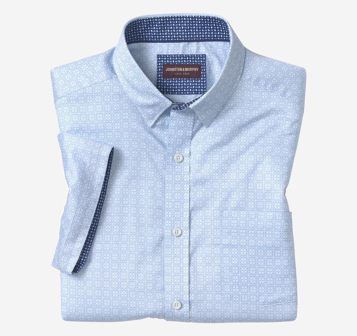 Men's Printed Short-Sleeve Shirt / Johnston Murphy
