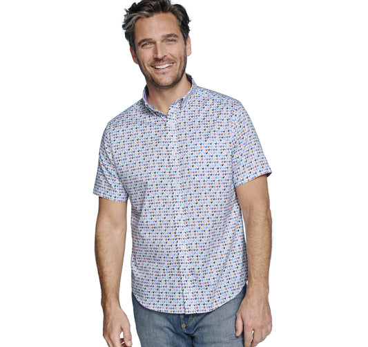 Men's Printed Short-Sleeve Shirt / Johnston Murphy
