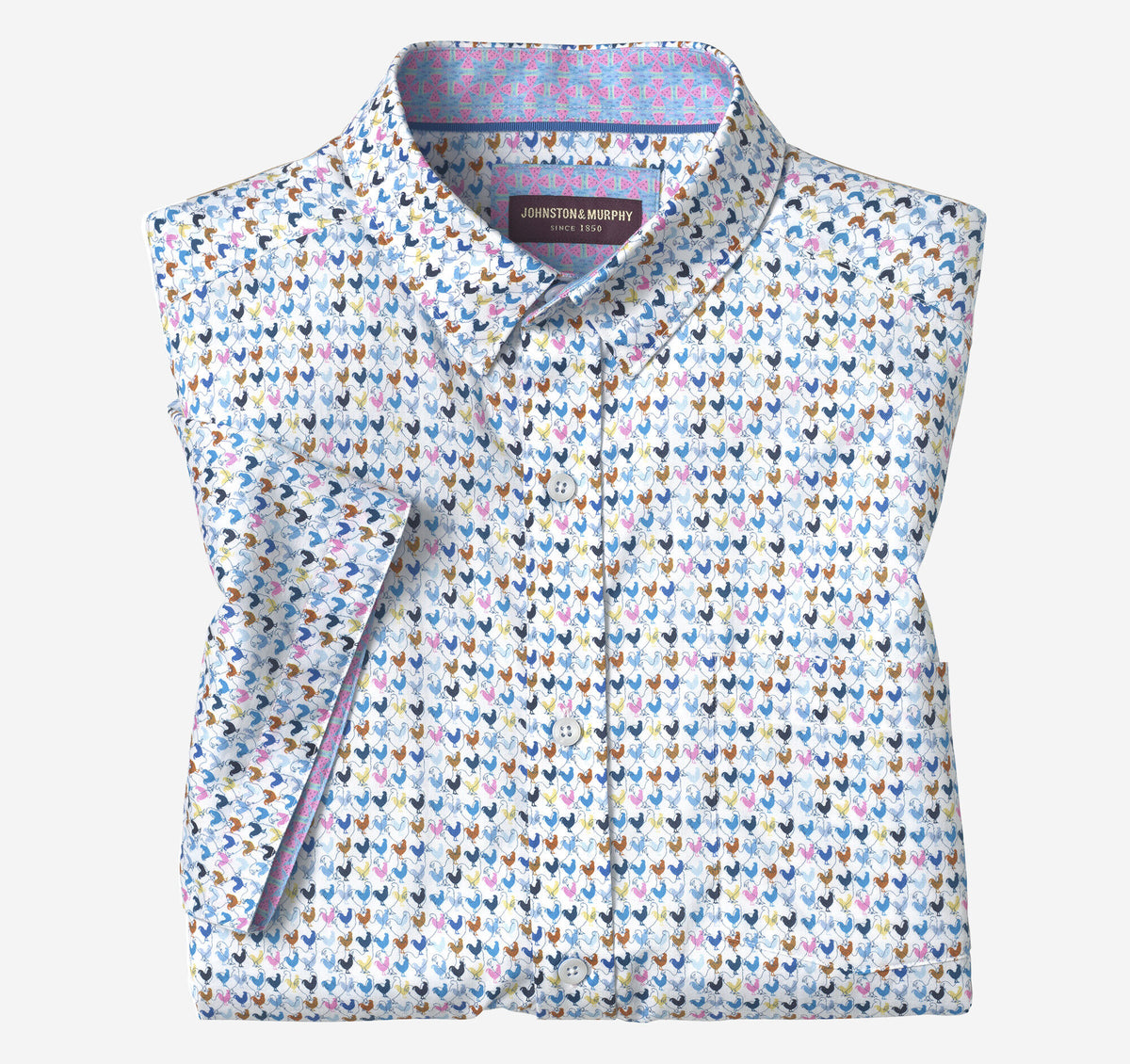 Men's Printed Short-Sleeve Shirt / Johnston Murphy