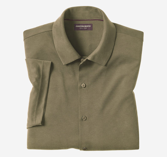 Men's Vintage Birdseye Button-Front Shirt / Johnston Murphy