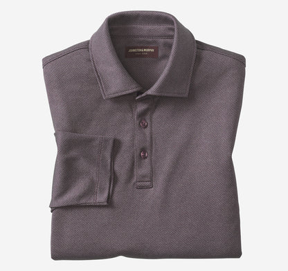 Men's Knit Jacquard Long-Sleeve Polo / Johnston Murphy