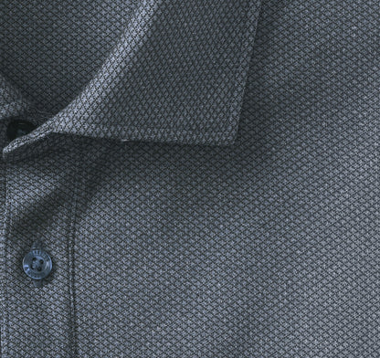 Men's Knit Jacquard Long-Sleeve Polo / Johnston Murphy