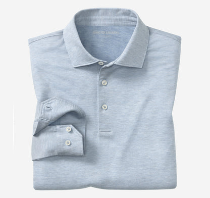 Men's Herringbone Long-Sleeve Polo / Johnston Murphy
