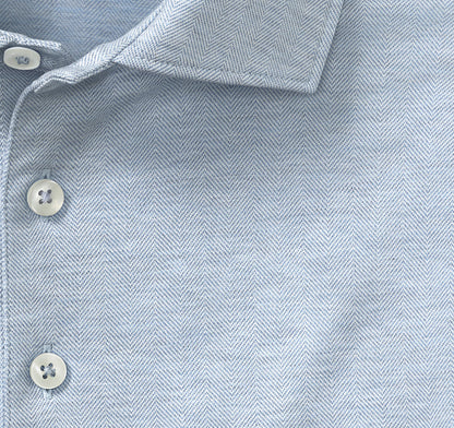 Men's Herringbone Long-Sleeve Polo / Johnston Murphy