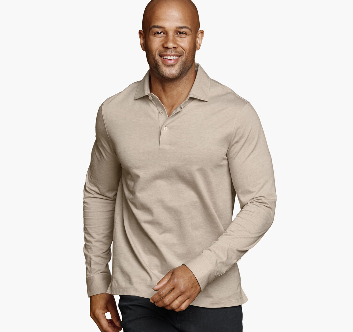 Men's Herringbone Long-Sleeve Polo / Johnston Murphy