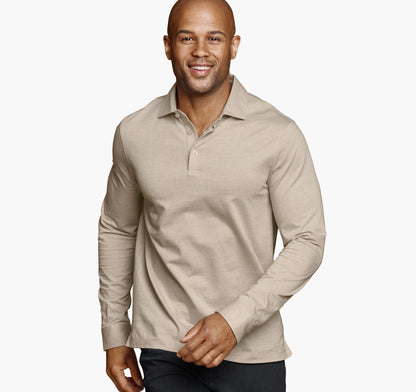 Men's Herringbone Long-Sleeve Polo / Johnston Murphy