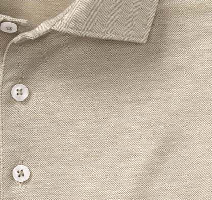 Men's Herringbone Long-Sleeve Polo / Johnston Murphy