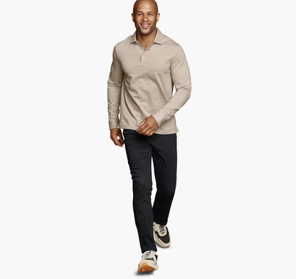Men's Herringbone Long-Sleeve Polo / Johnston Murphy