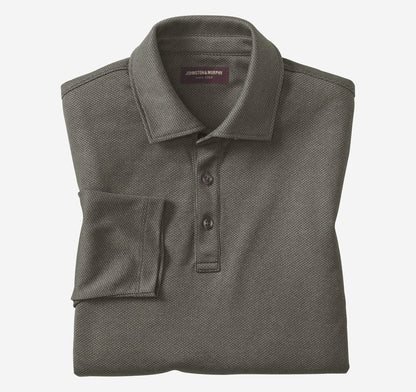 Men's Knit Jacquard Long-Sleeve Polo / Johnston Murphy