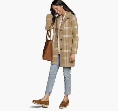 Women's Eyelash Plaid Coatigan / Johnston Murphy