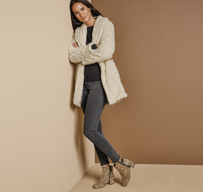 Women's Cable Faux-Fur Coat / Johnston Murphy
