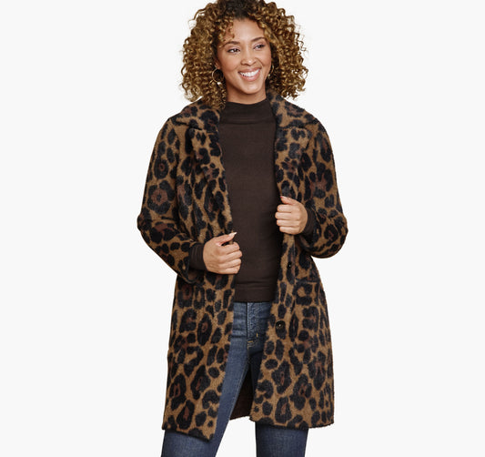Women's Leopard Eyelash Coatigan / Johnston Murphy