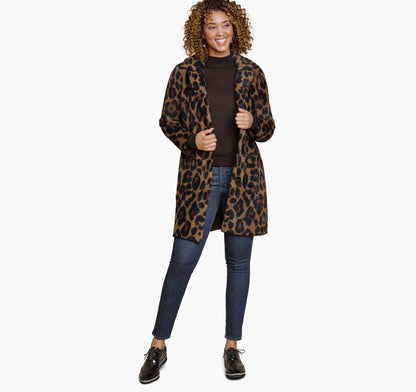 Women's Leopard Eyelash Coatigan / Johnston Murphy