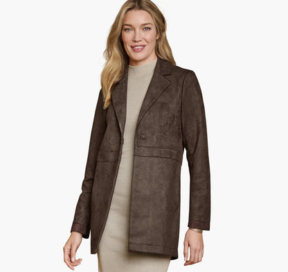 Women's Faux-Suede Long Blazer / Johnston Murphy